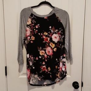 Floral Baseball Tee